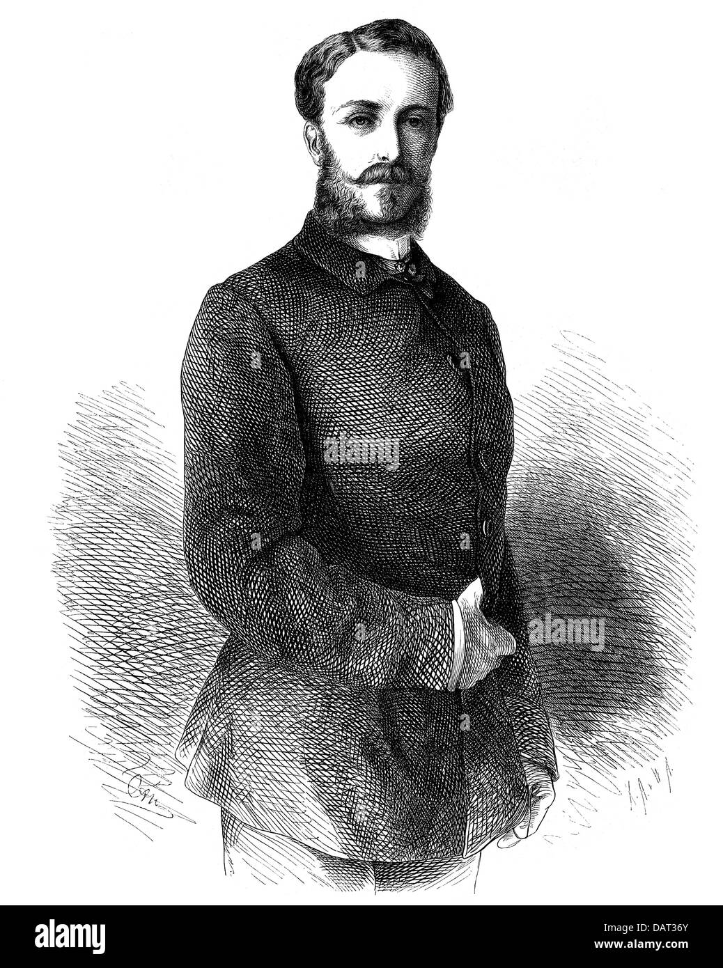 Frederick I, 9.9.1826 - 28.9.1907, Grand Duke of Baden 5.9.1856 - 28.9.1907, half length, wood engraving by Adolf Neumann, circa 1860, Stock Photo