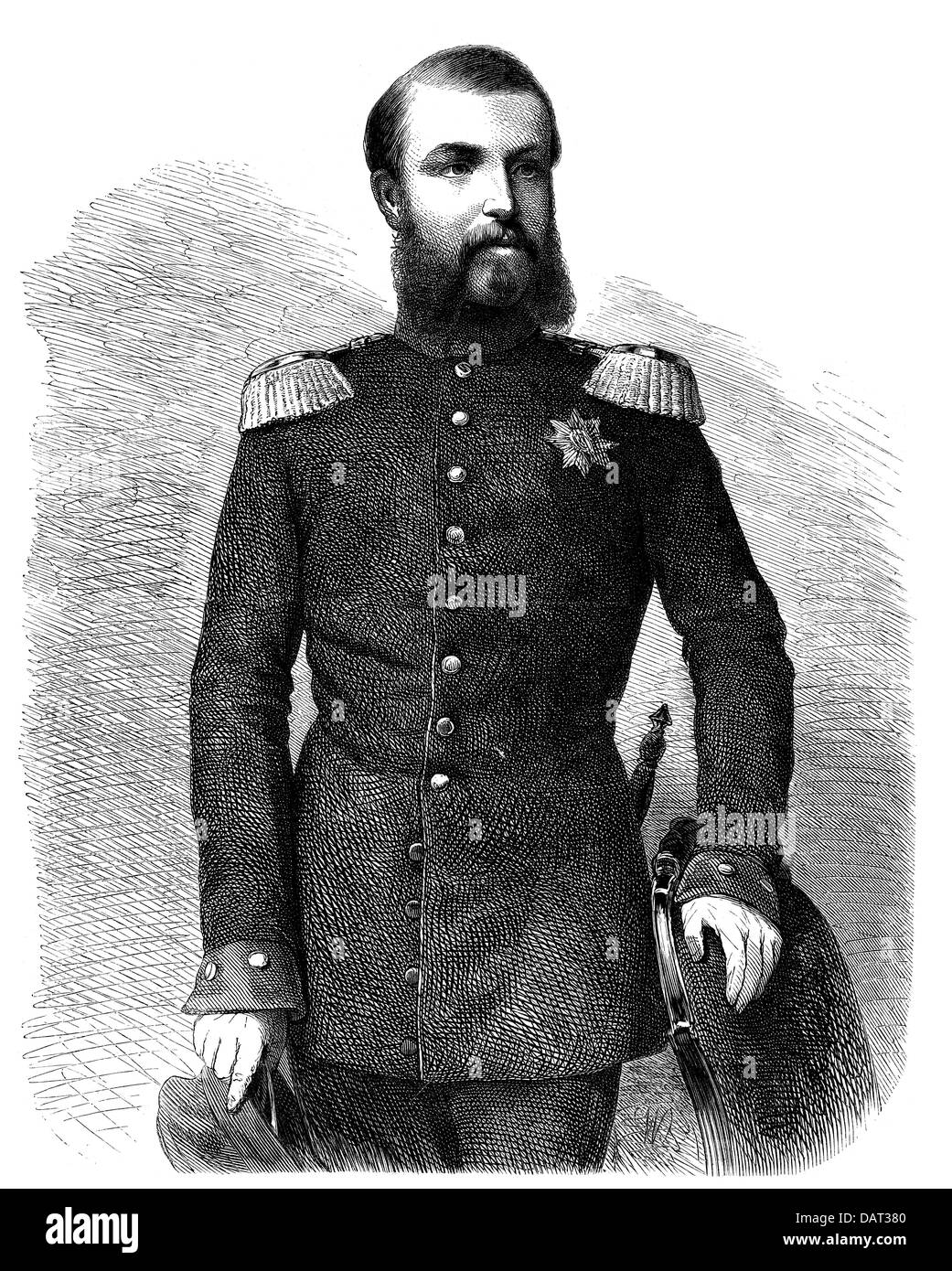 Frederick I, 9.9.1826 - 28.9.1907, Grand Duke of Baden 5.9.1856 - 28.9.1907, half length, wood engraving, circa 1865, Stock Photo