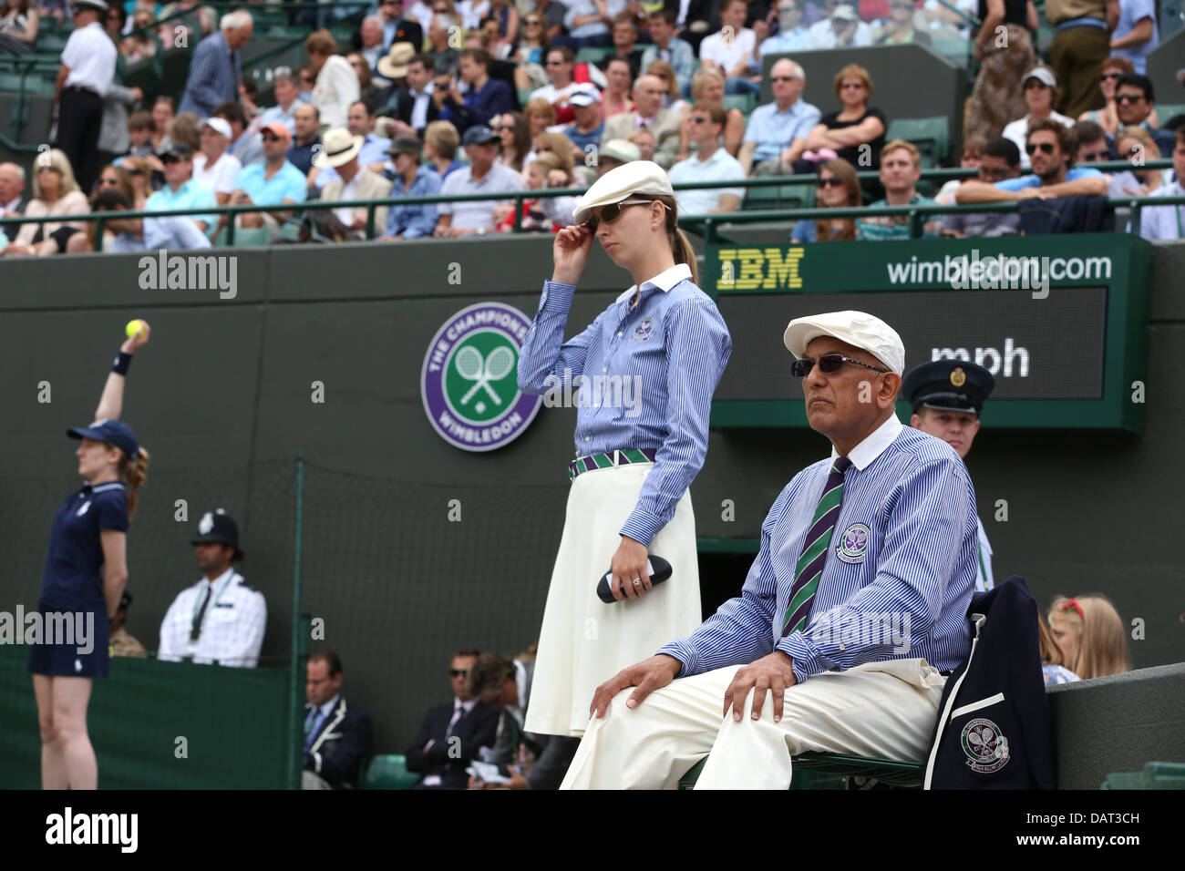 Line judges at Wimbledon Tennis Championships 2013 Stock Photo