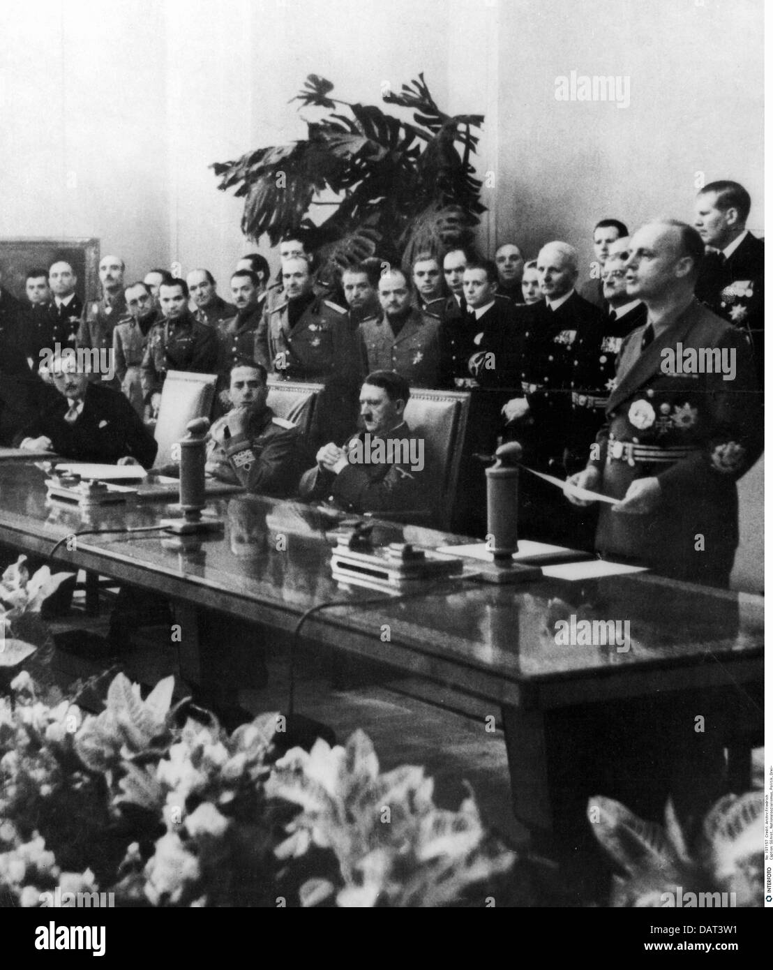 National Socialism / Nazism, politics, Tripartite Pact (Germany, Italy, Japan), German foreign minister Joachim von Ribbentrop giving speech, Reich Chancellery, Berlin, 27.9.1940, Additional-Rights-Clearences-Not Available Stock Photo