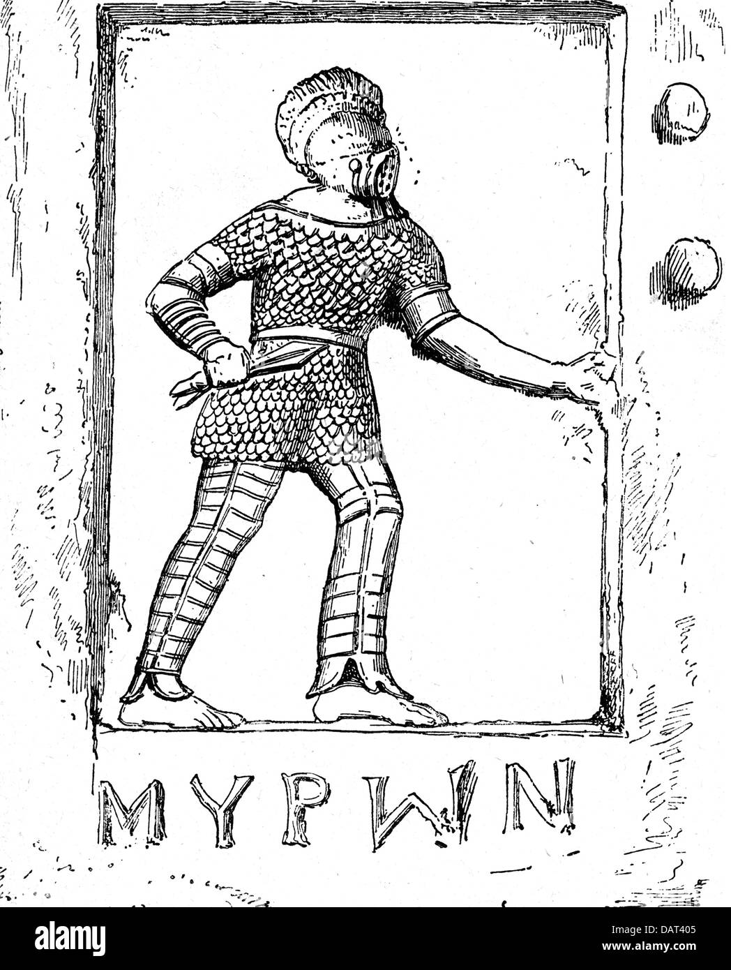 ancient world, Roman Empire, gladiators, Scissor (?), wood engraving