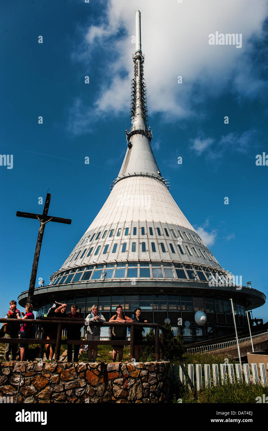 View of Jested mountain hotel and television tower by famous Czechoslovak  architect Karel Hubacek in Liberec, Czech Republic. Architect Petr Binar is  author original interior design in Hotel Jested. (CTK Photo/Radek Petrasek