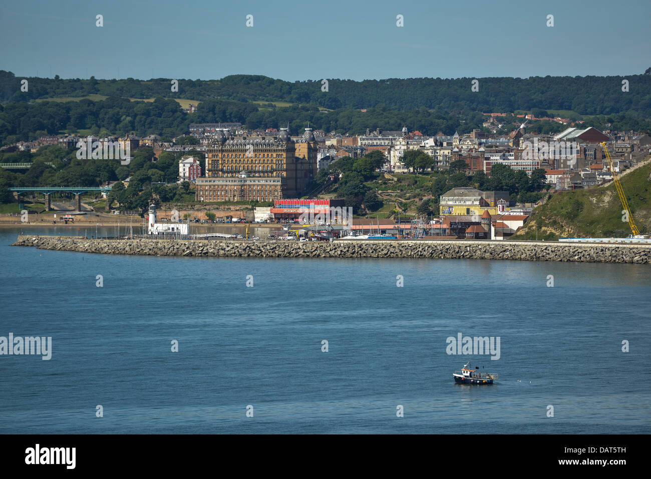 Aerial photograph of Scarborough from the sea Stock Photo Alamy