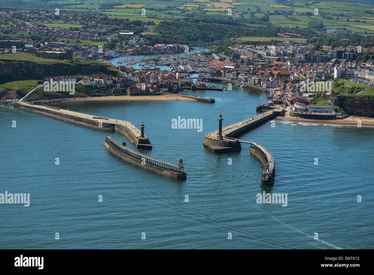 Aerial photograph of Whitby Stock Photo