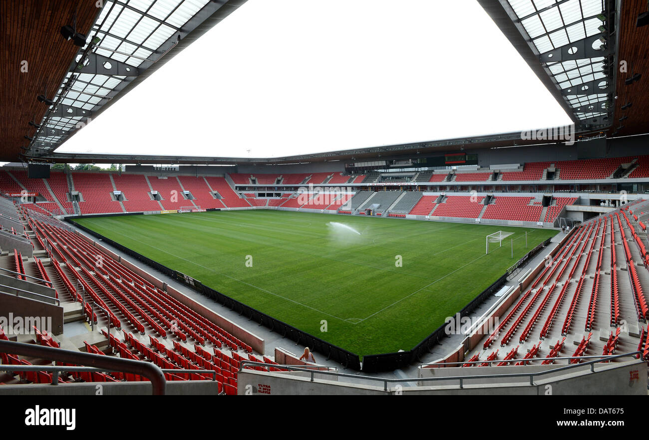 Inside Slavia Prague's stadium