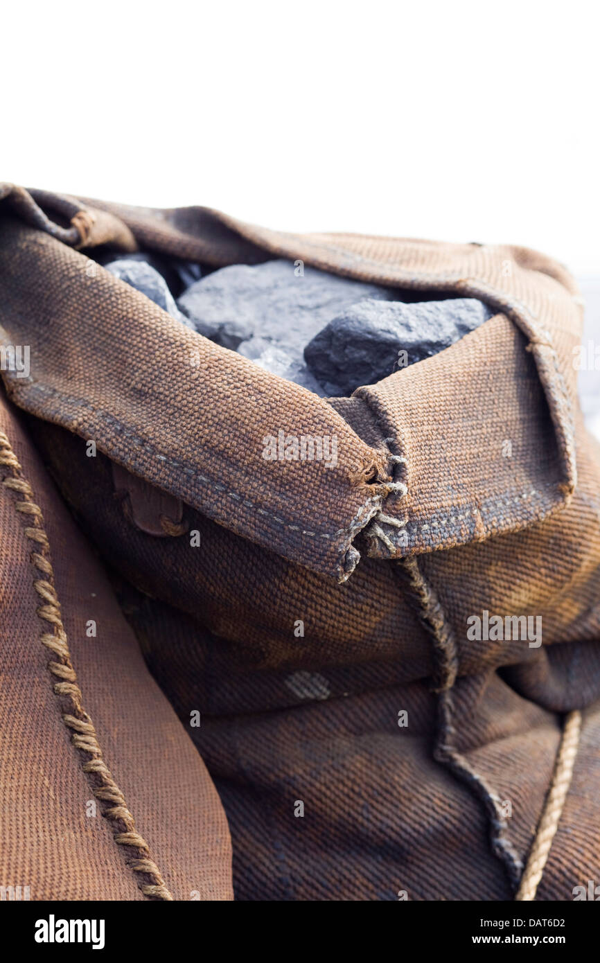Heavyweight Hessian Coal Sacks full of coal Stock Photo Alamy