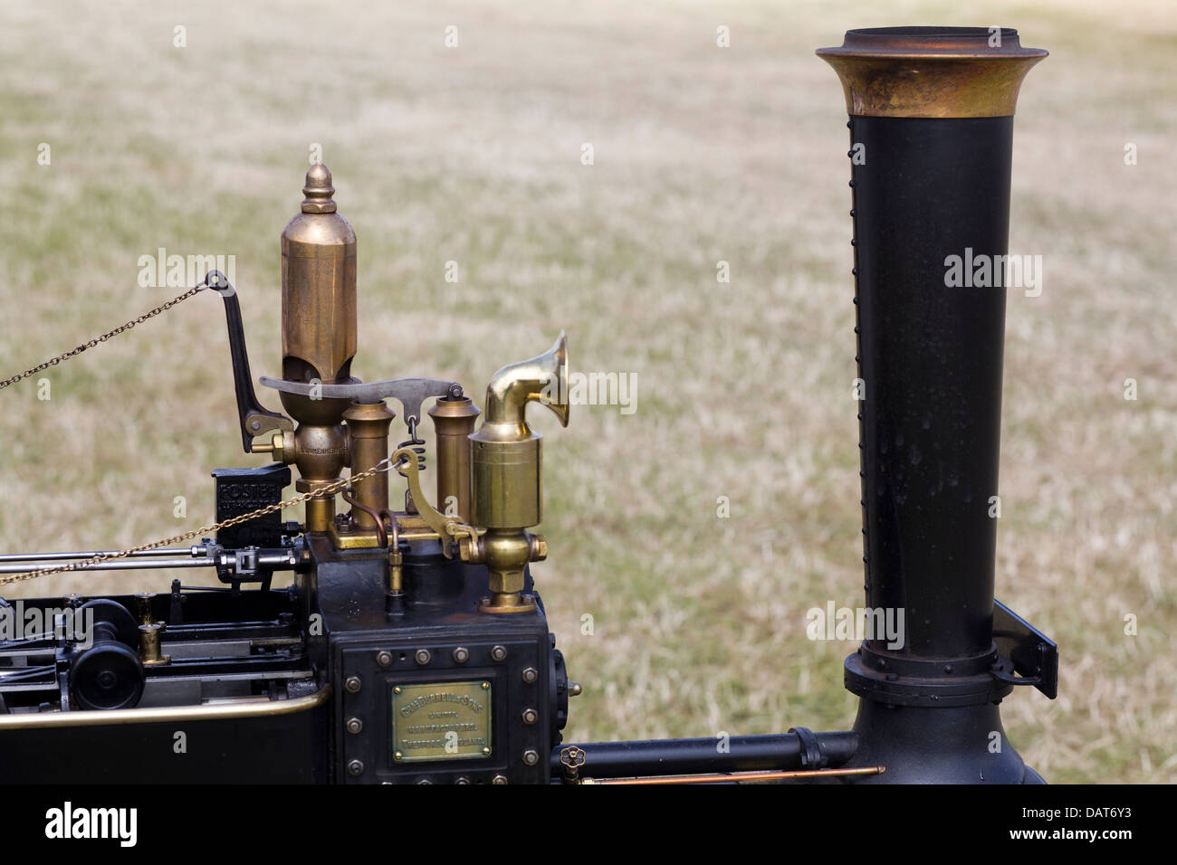 Vintage Brass Lunkenheimer Air Stream Whistle horn on a Miniature
