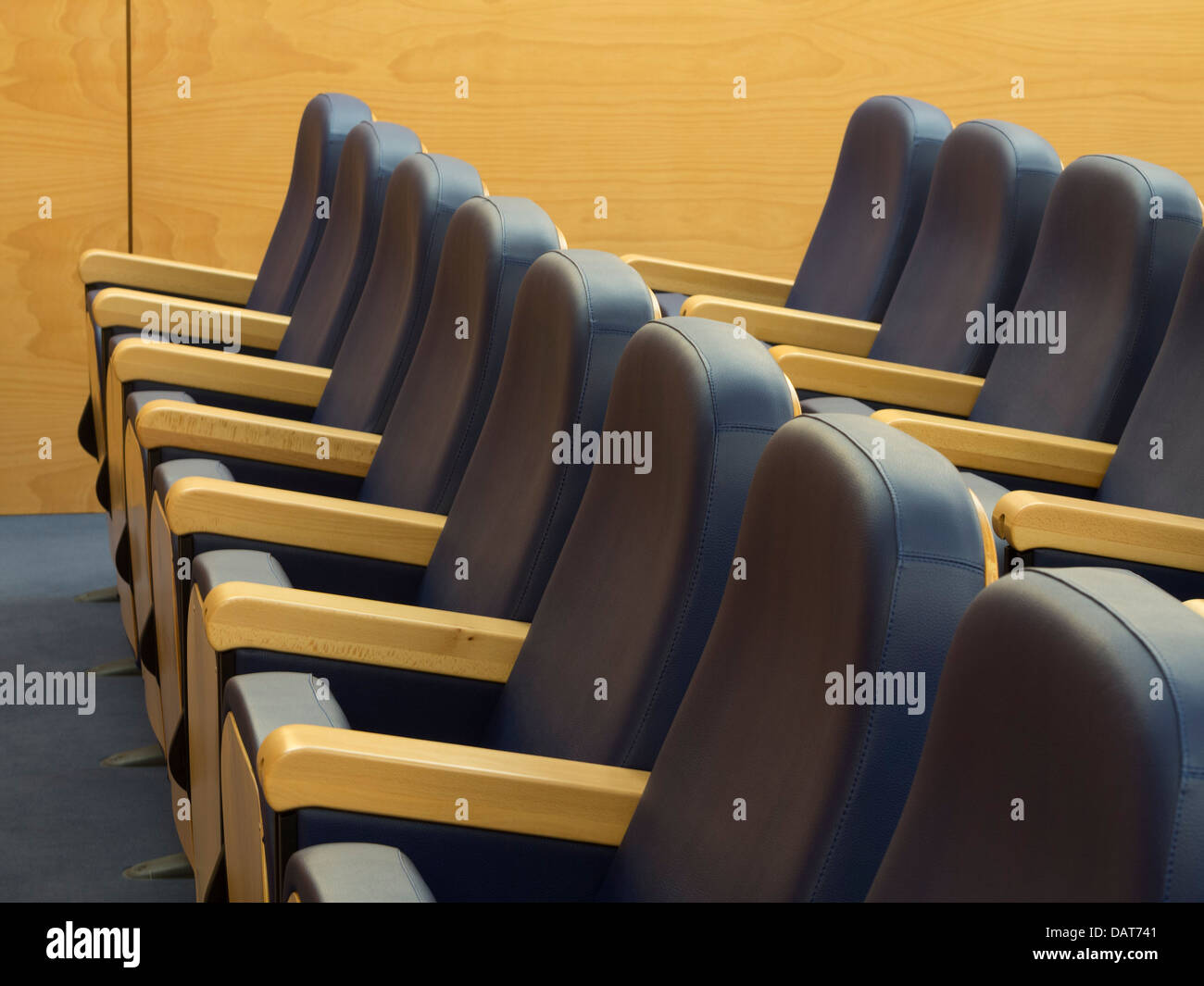 Rows of empty seats Stock Photo