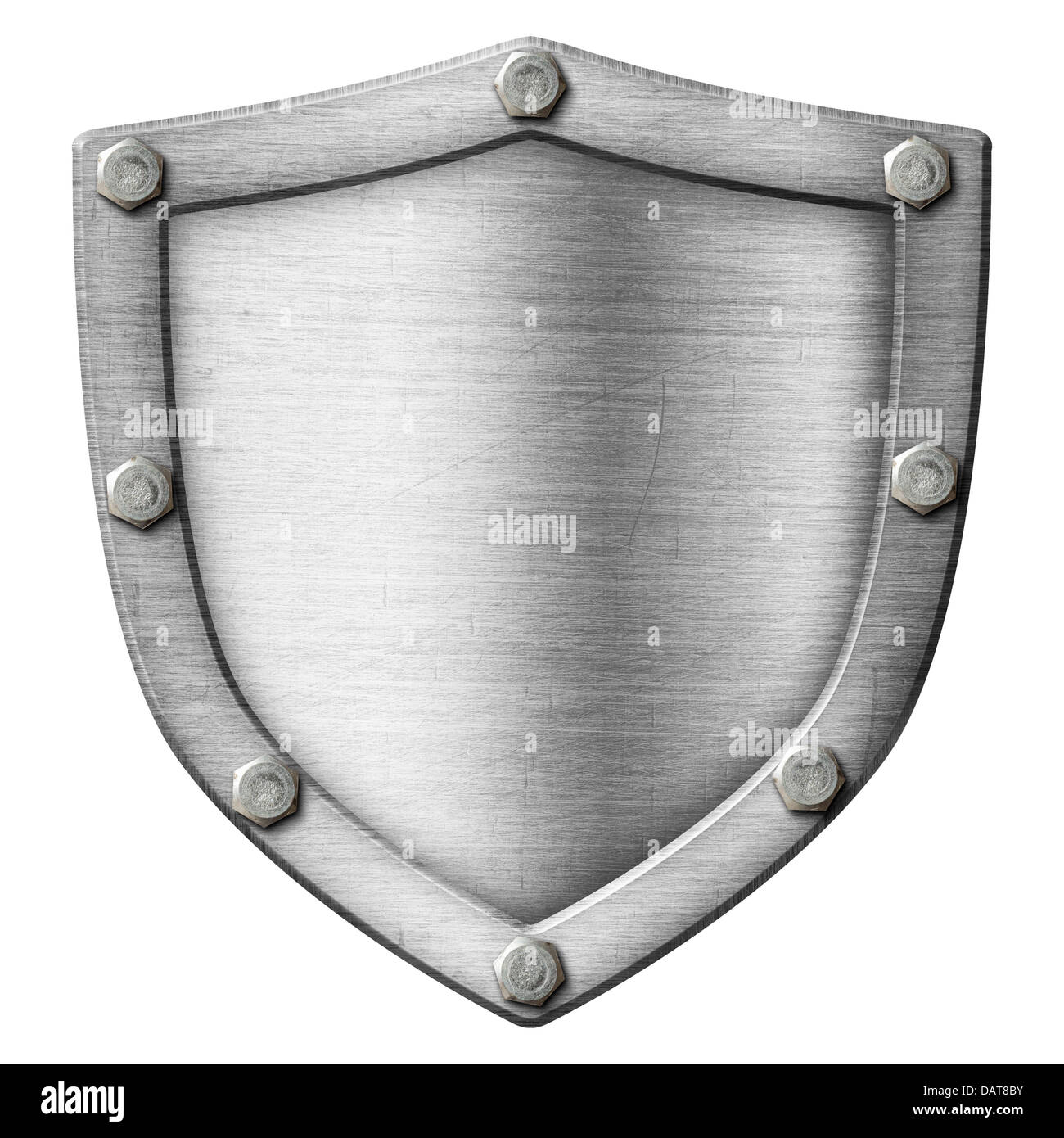 Blank metal shield over white hi-res stock photography and images - Alamy