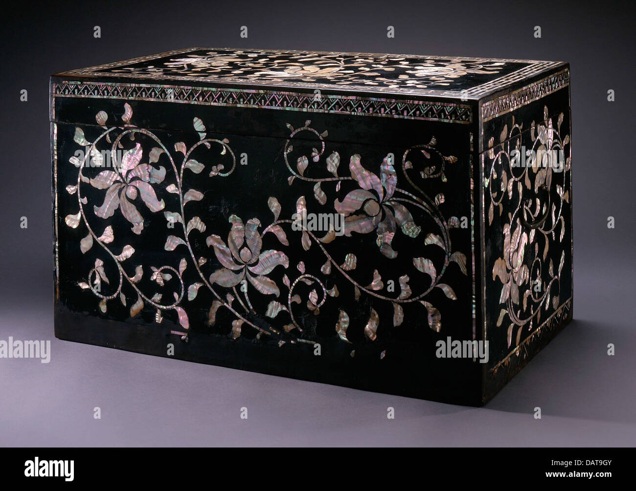 Box with Lotus Scrolls M.2000.15.151a-b Stock Photo