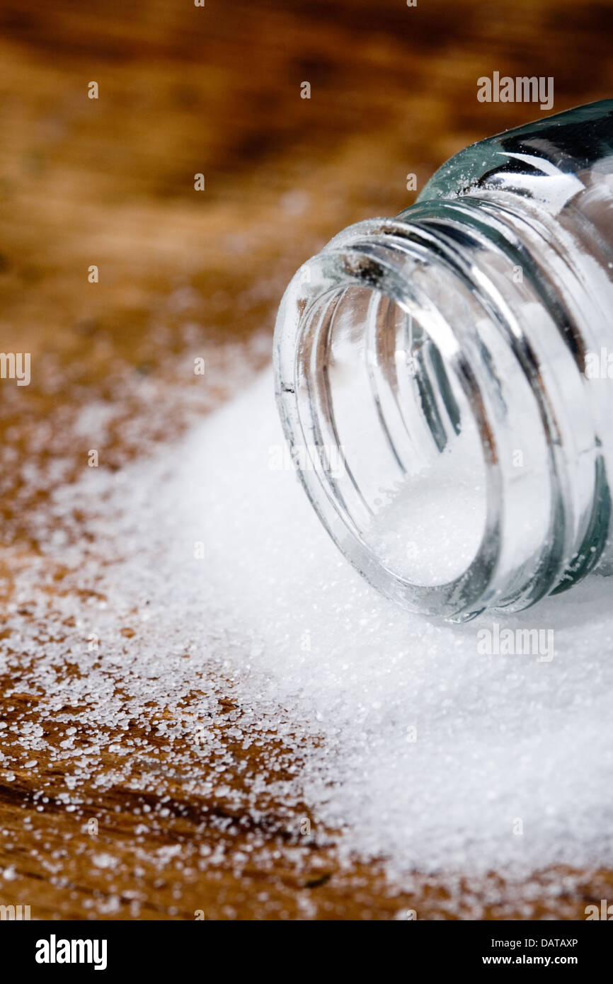 Open Container Salt salt in glass container Stock Photo - Alamy