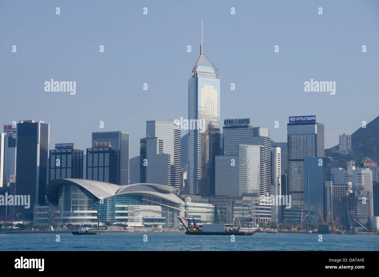 Asia, Hong Kong. Hong Kong Island city skyline view from Victoria