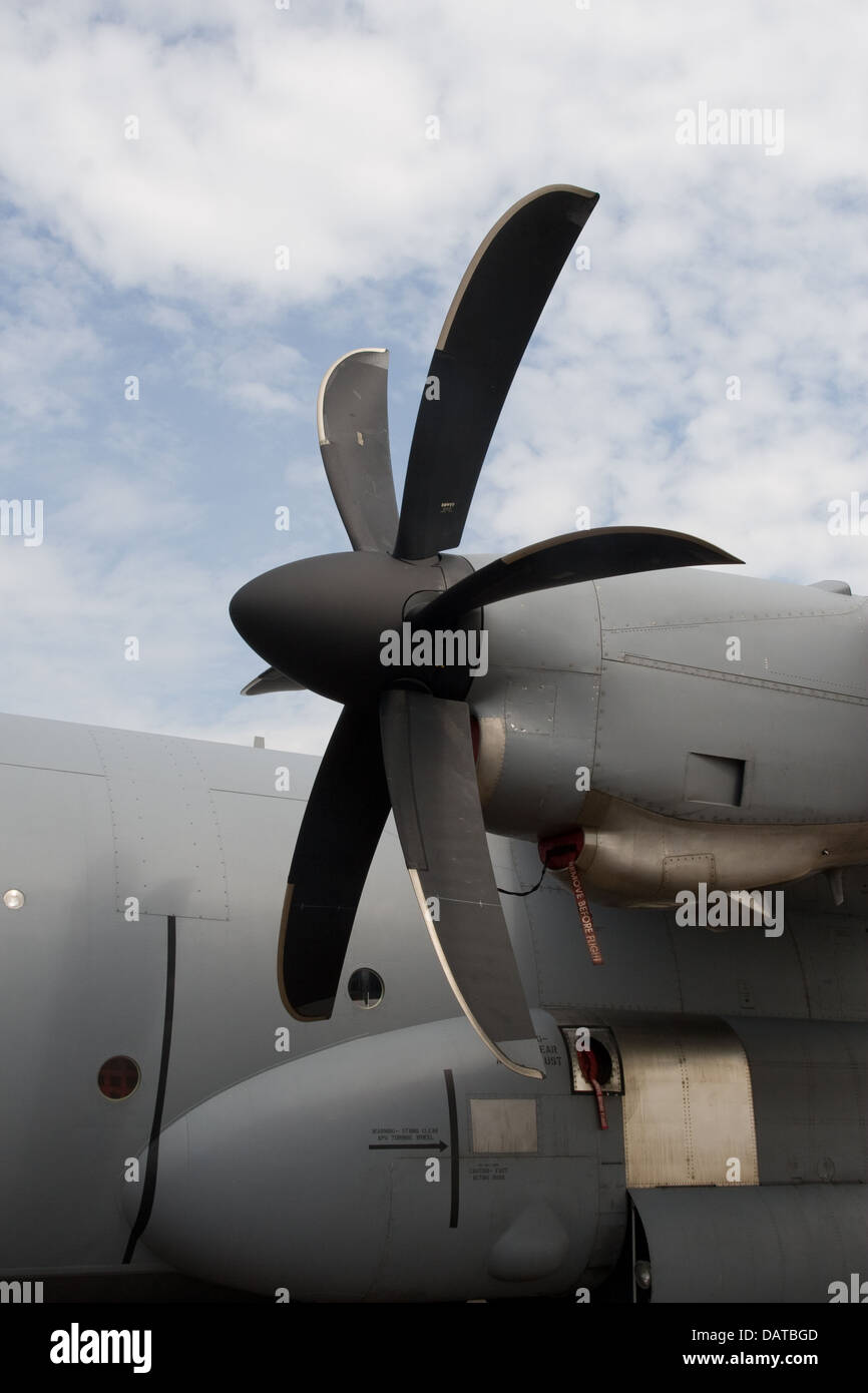 Propeller on Lockheed C130J Transport aircraft at Royal International ...