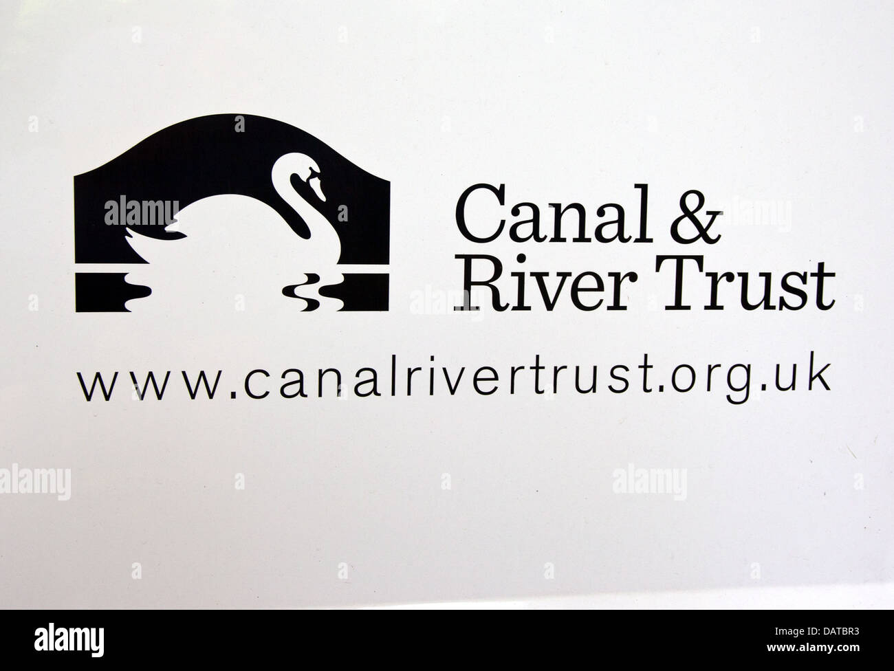 Logo of Canal & River Trust on back of white van Stock Photo