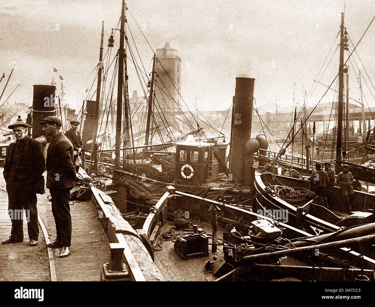 North Shields Fish Quay early 1900s Stock Photo