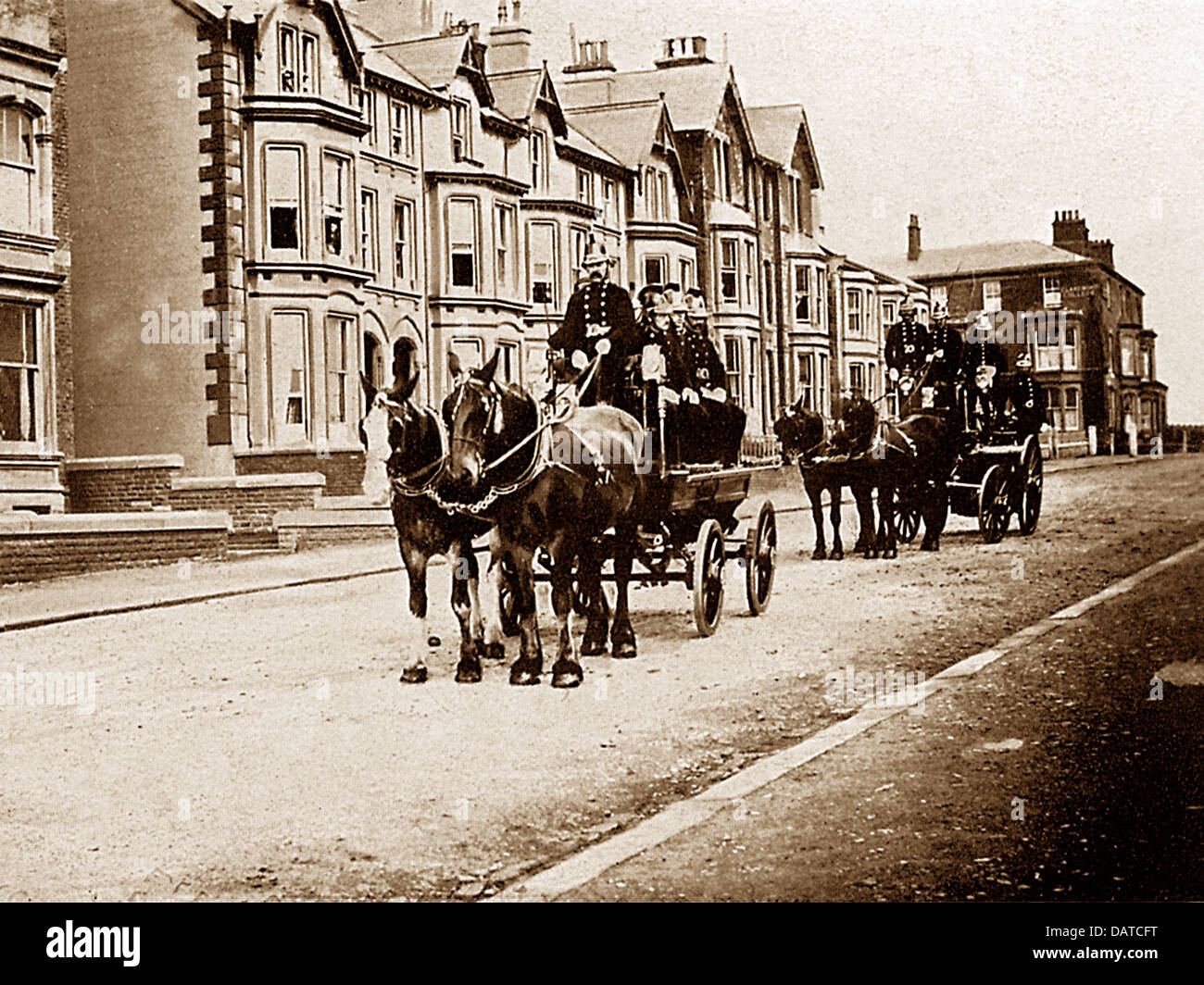 Blackpool Fire Brigade Victorian period Stock Photo