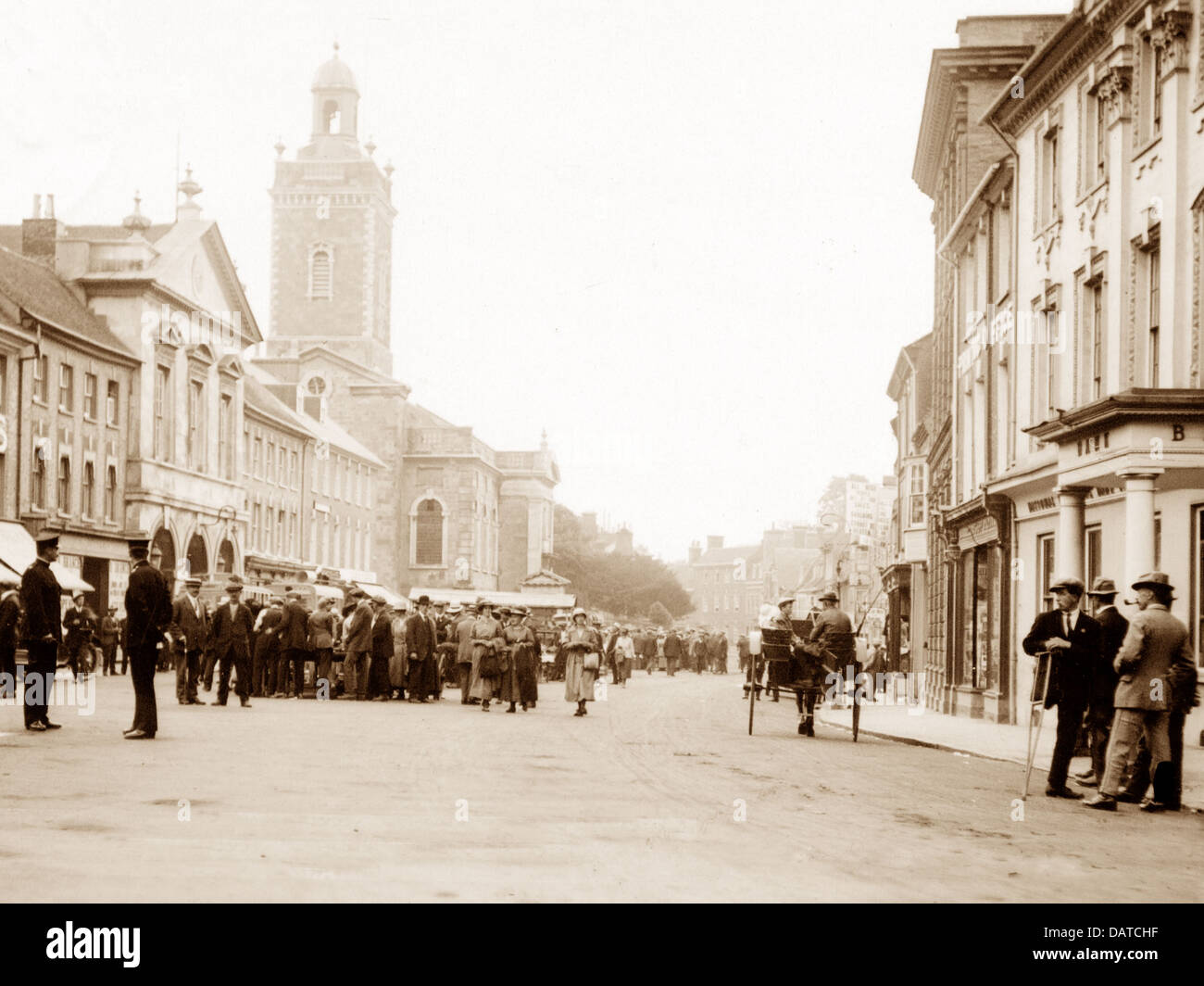 Blandford Forum Market Place early 1900s Stock Photo - Alamy