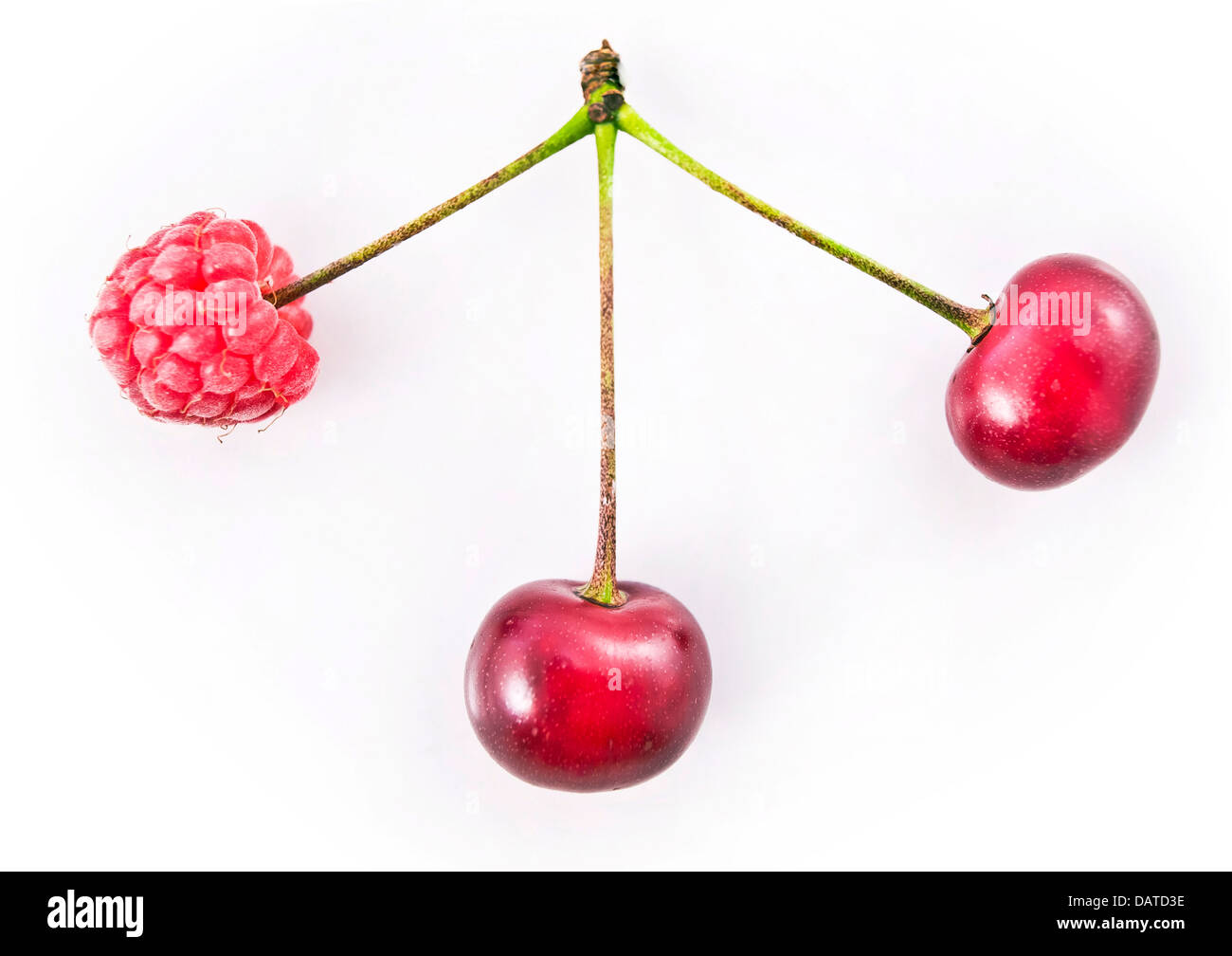 cherry with raspberry in 1 Stock Photo - Alamy