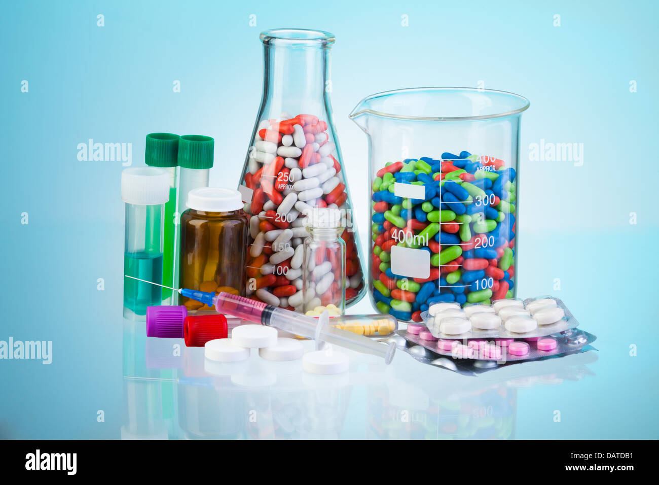 drugs-in-pills-tablets-and-syringe-in-packages-and-laboratory-bottles