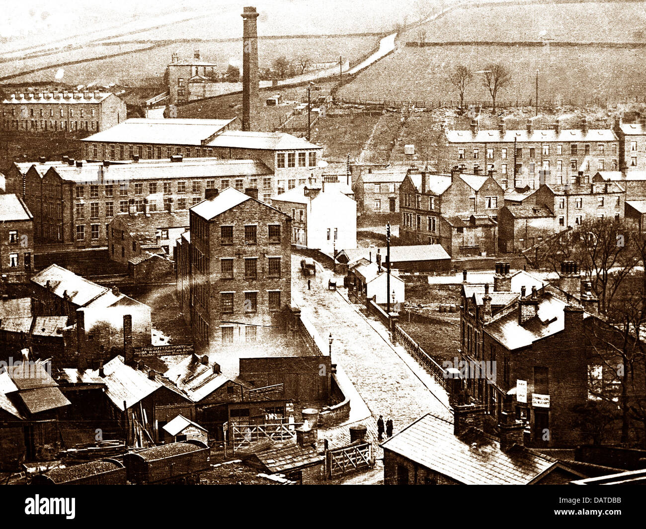Luddenden Foot Station Road early 1900s Stock Photo Alamy