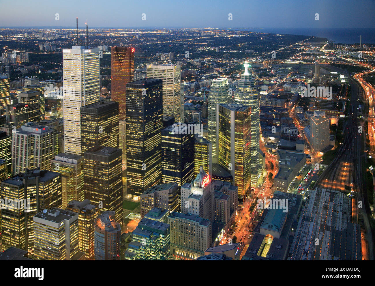 Canada Ontario Toronto Downtown Skyline Aerial View Stock