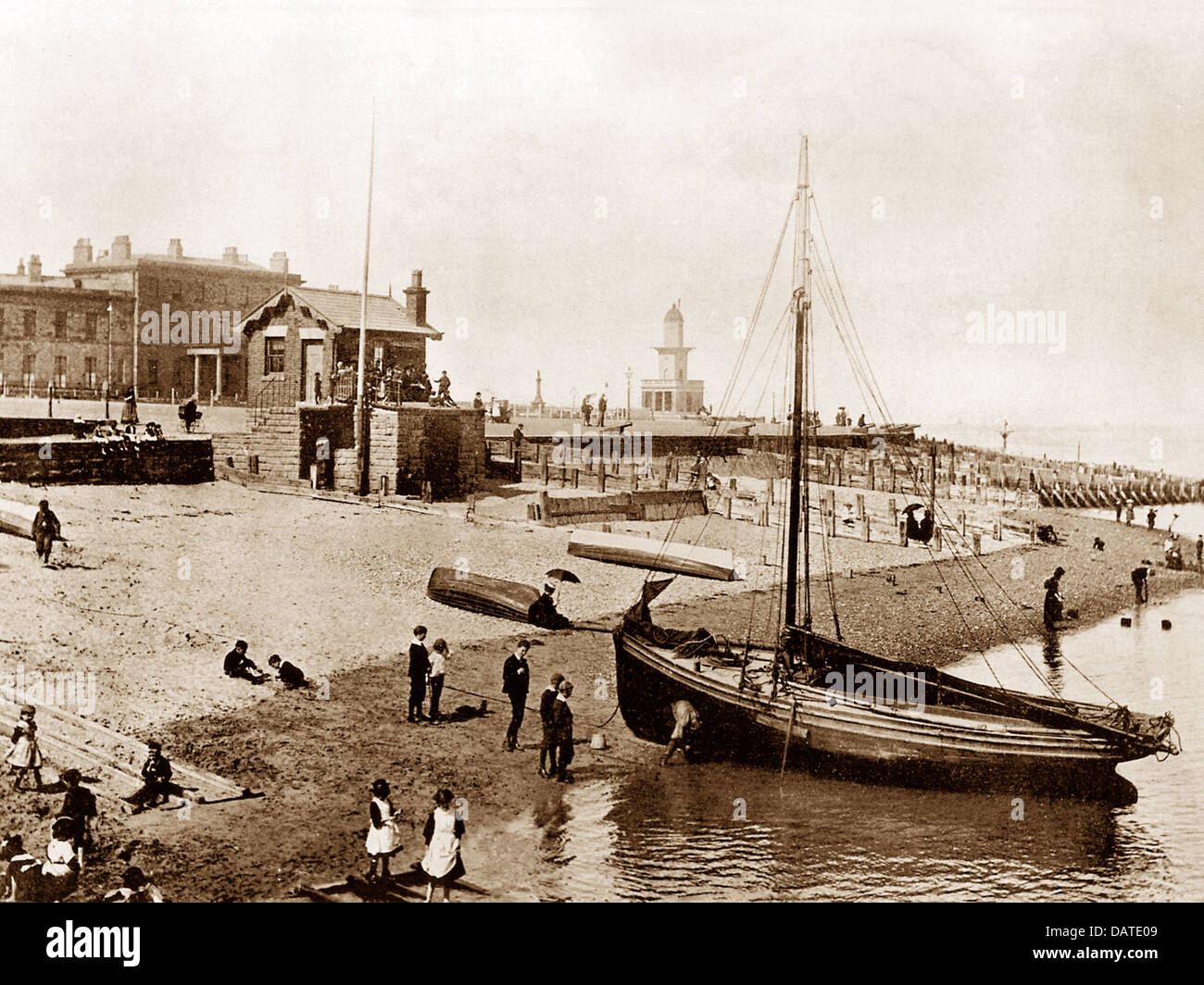 Fleetwood Beach early 1900s Stock Photo - Alamy
