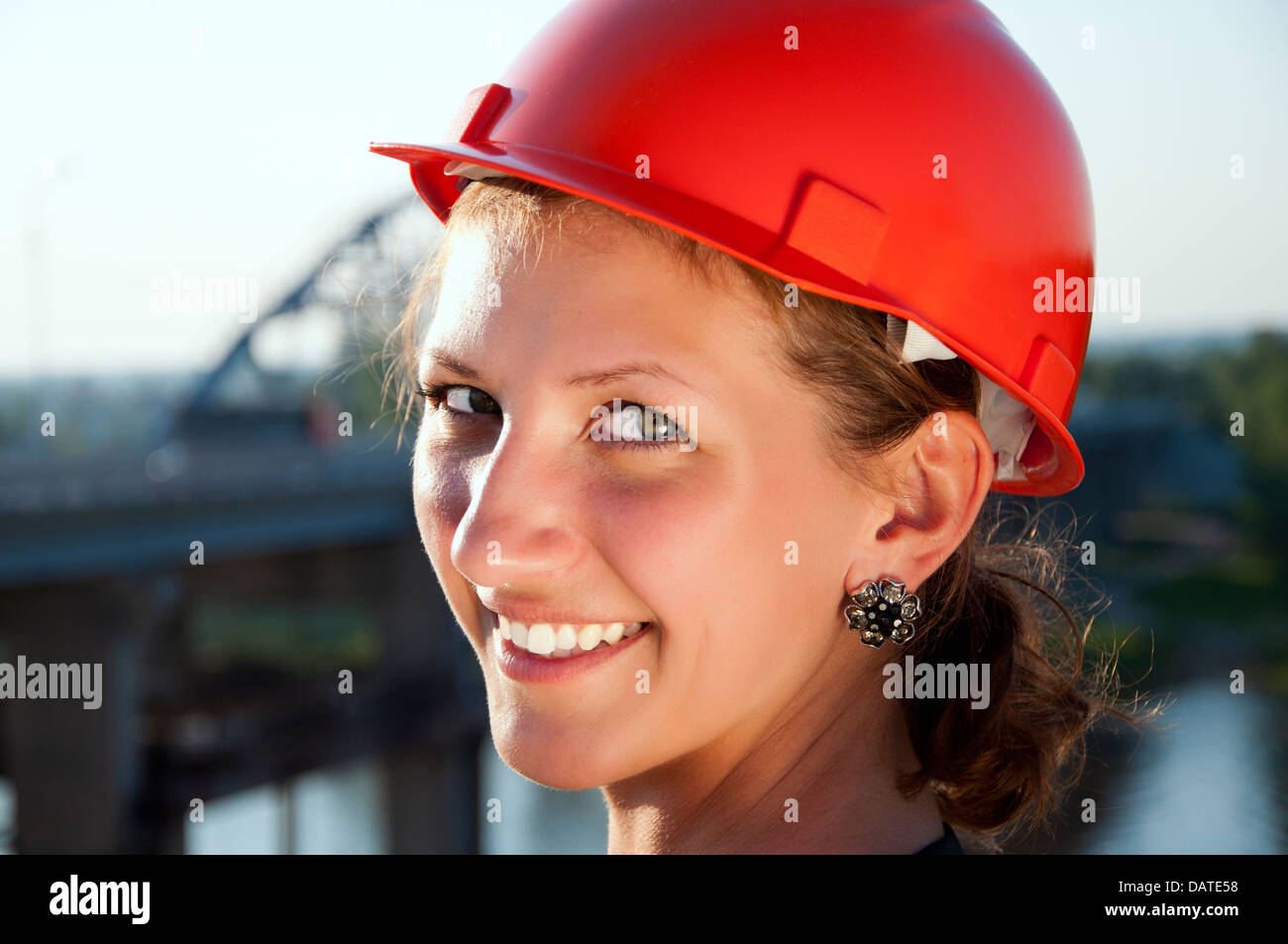 Woman in blue protective hi-res stock photography and images - Alamy