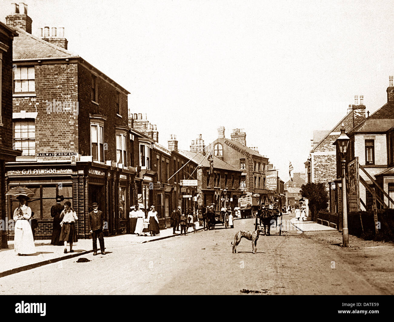 Withernsea Queen Street early 1900s Stock Photo