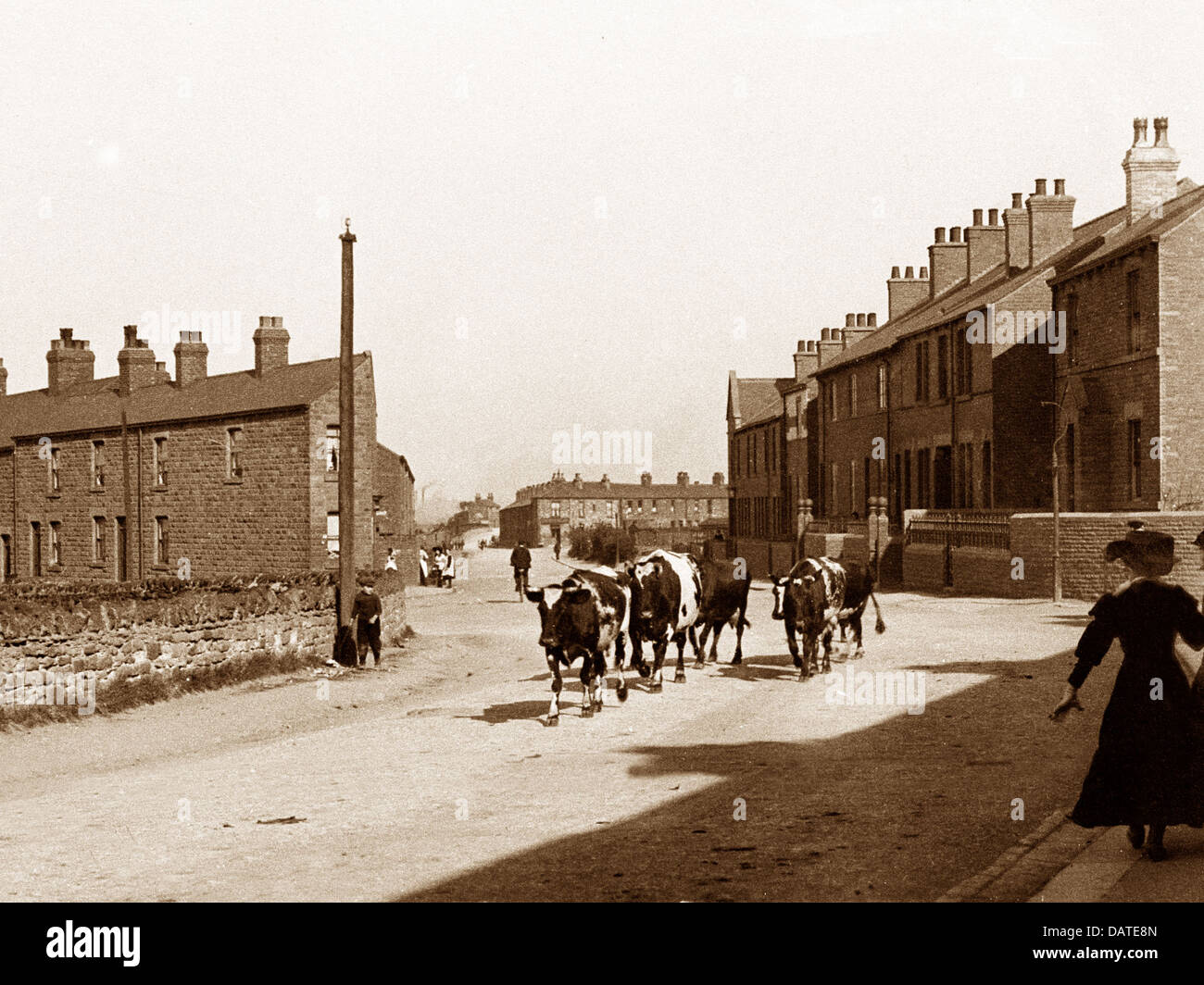 Wombwell Wath Road early 1900s Stock Photo Alamy