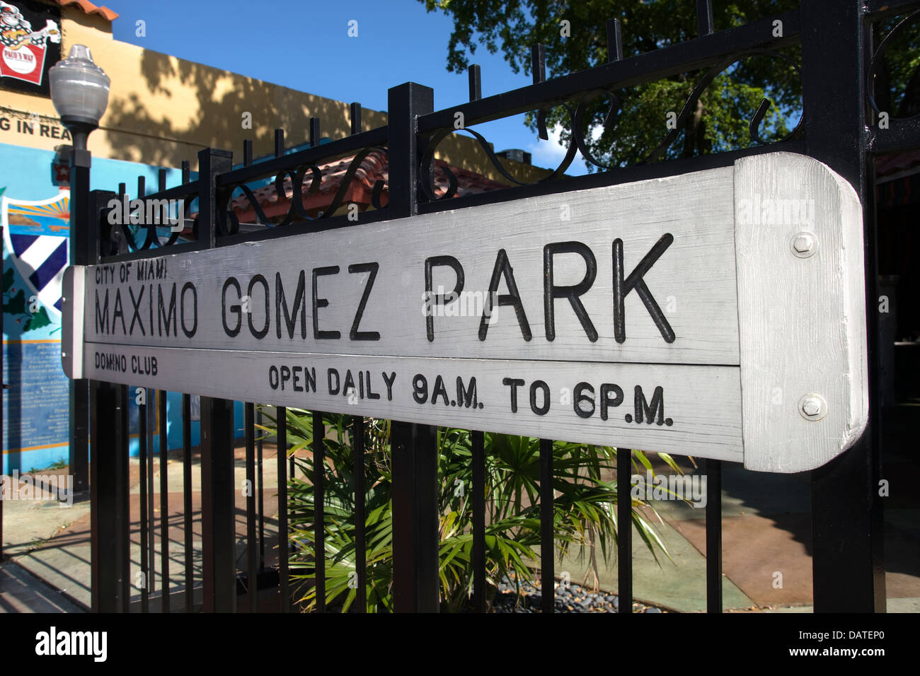 MAXIMO GOMEZ DOMINO PARK EIGHTH STREET LITTLE HAVANA MIAMI FLORIDA USA