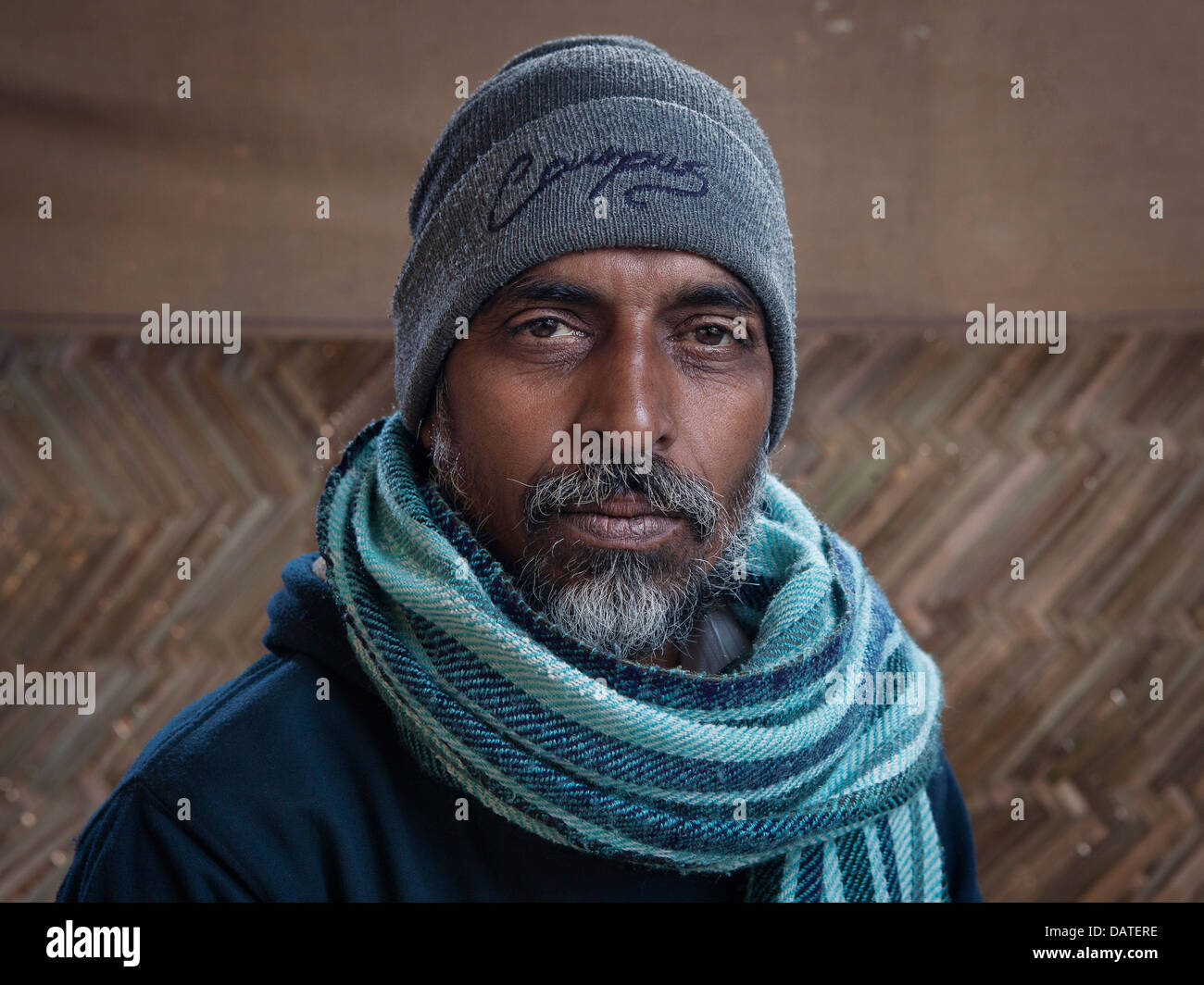 Portrait of a local man at the Kumbh Mela 2013 in Allahabad, India Stock Photo