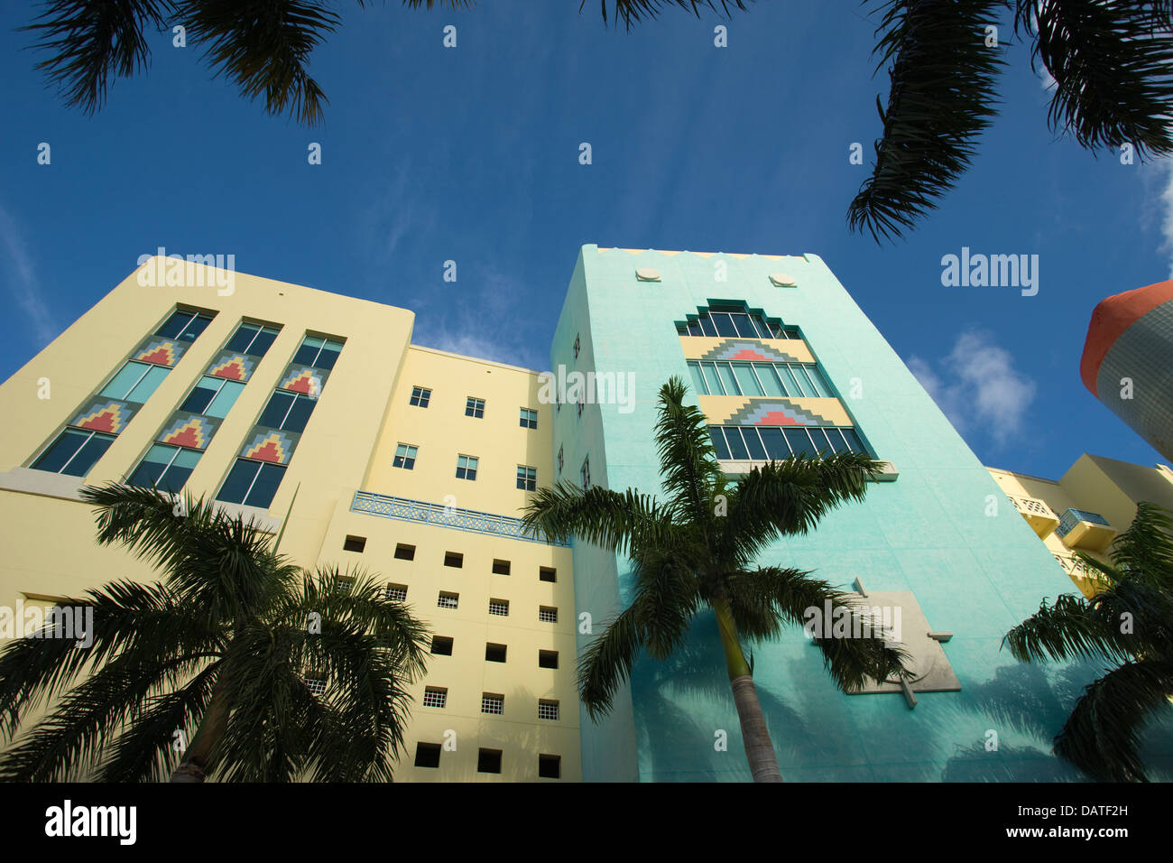ART DECO STYLE BUILDING WASHINGTON AVENUE MIAMI BEACH FLORIDA USA Stock Photo