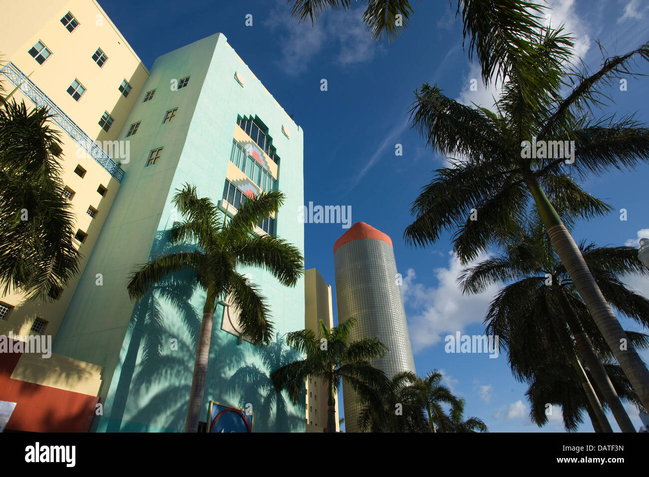 ART DECO STYLE BUILDING WASHINGTON AVENUE MIAMI BEACH FLORIDA USA Stock Photo