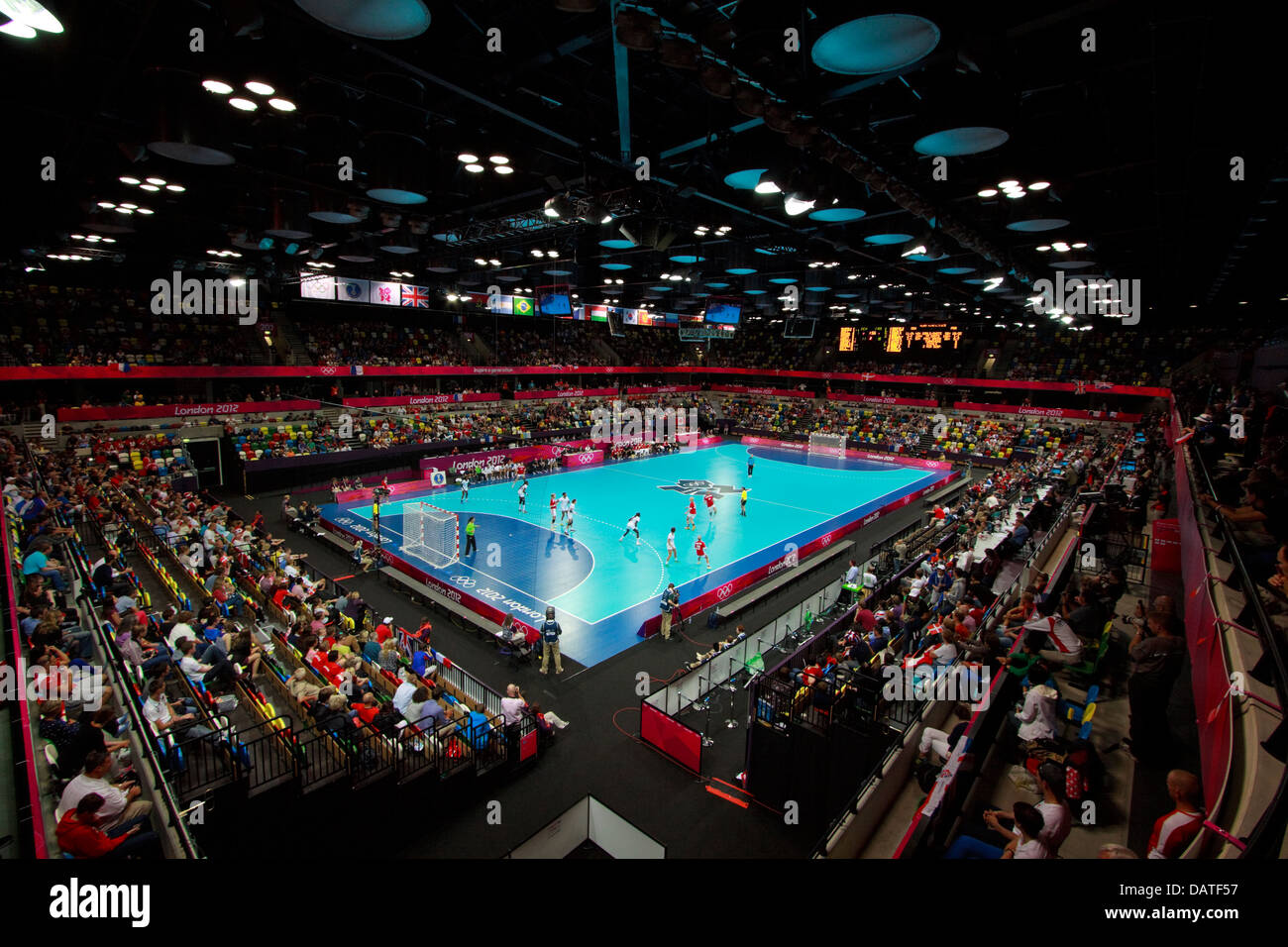 The Copper Box, London, during a Handball game during the London Olympics Stock Photo