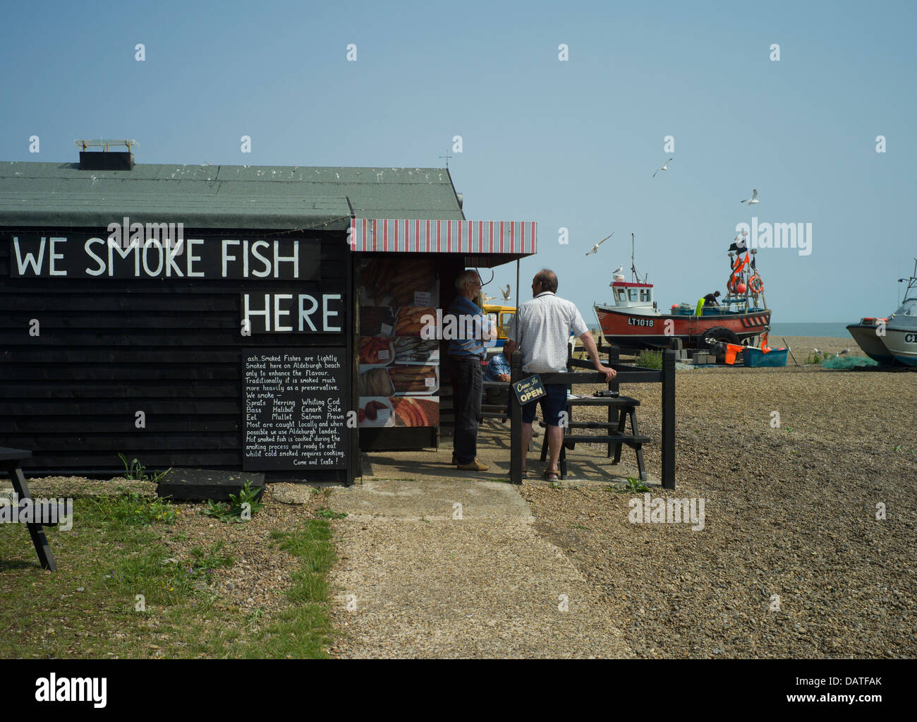 Aldeburgh, on the Suffolk coast attracts visitors from afar to enjoy the Old English charm of this attractive coastal town. Stock Photo