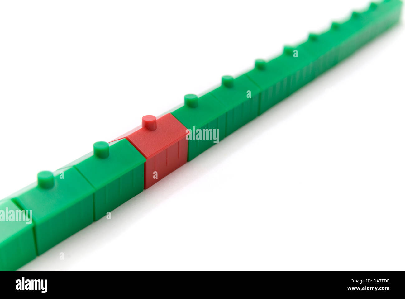 Rows of houses. Colored, plastic, toy houses. Property market Stock Photo