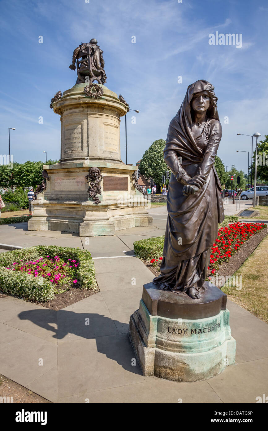 Lady Macbeth statue at the William Shakespeare memorial in Stratford Upon Avon Stock Photo