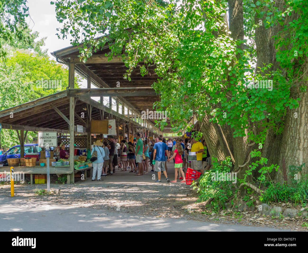 Farmers Market at Steamboat Landing in the Finger lakes region in