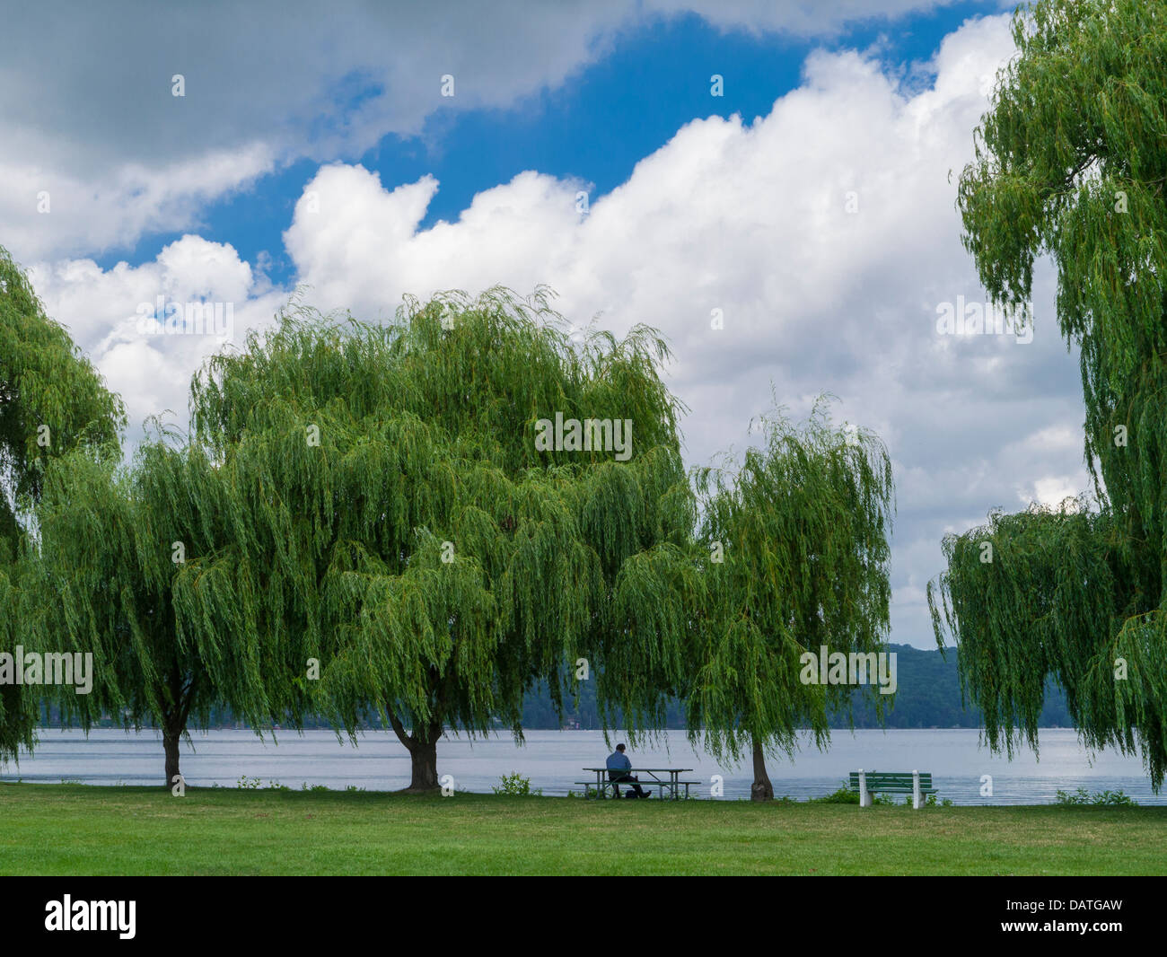 Stewart Park on Cayuga Lake in the Finger Lakes Region in Ithaca New York Stock Photo