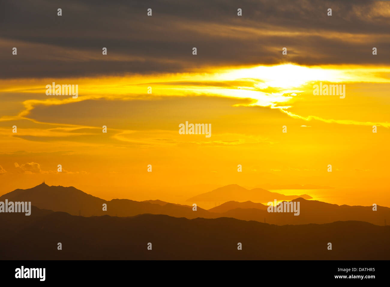 Mountain sunset in Hong Kong Stock Photo - Alamy