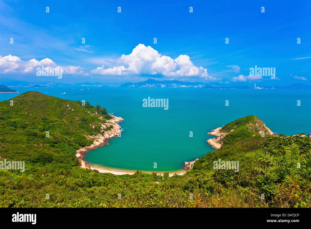 Coastal and mountain landscape in Hong Kong Stock Photo - Alamy