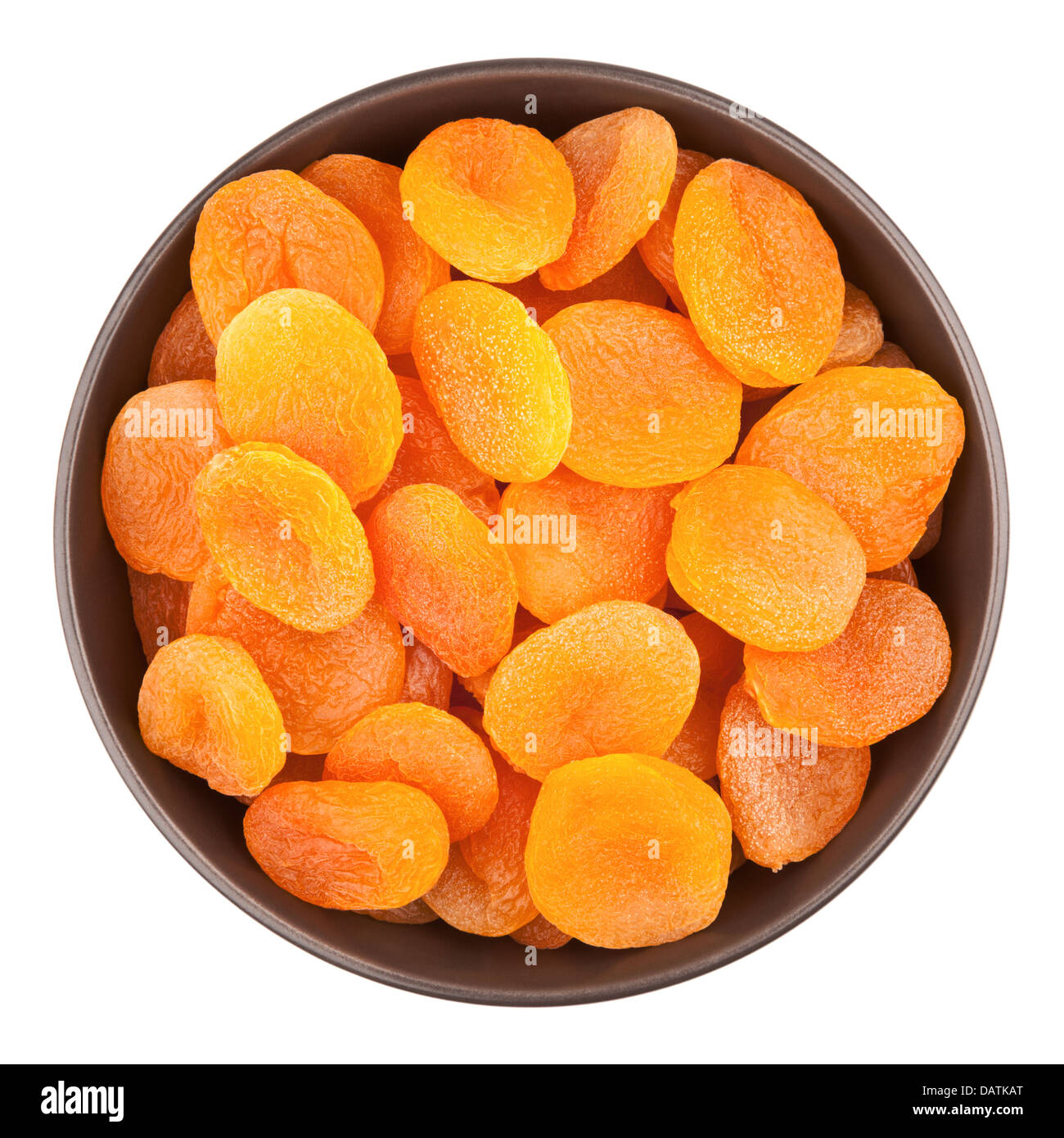 Bowl With Dried Apricots Stock Photo