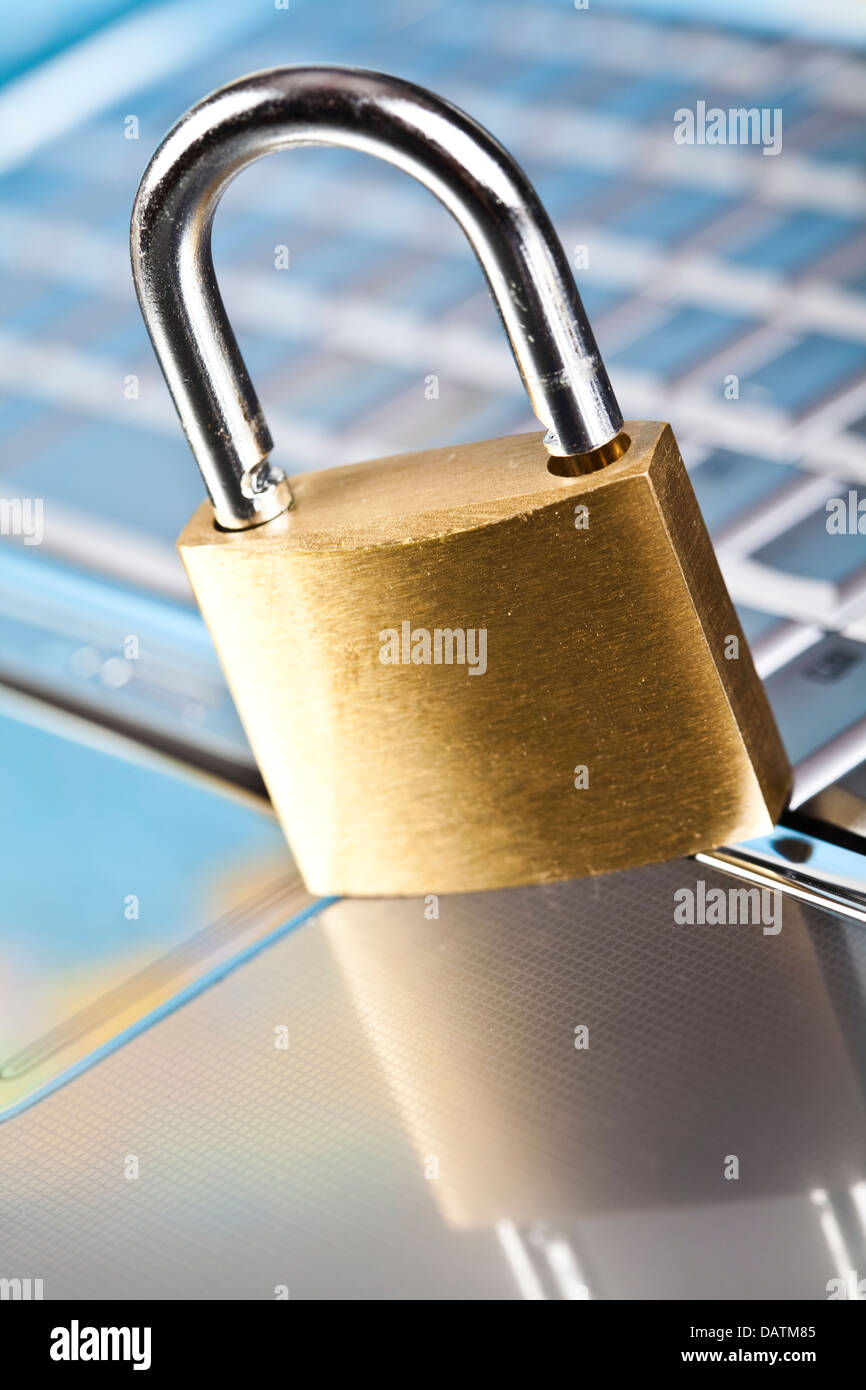 Computer and Lock Stock Photo Alamy