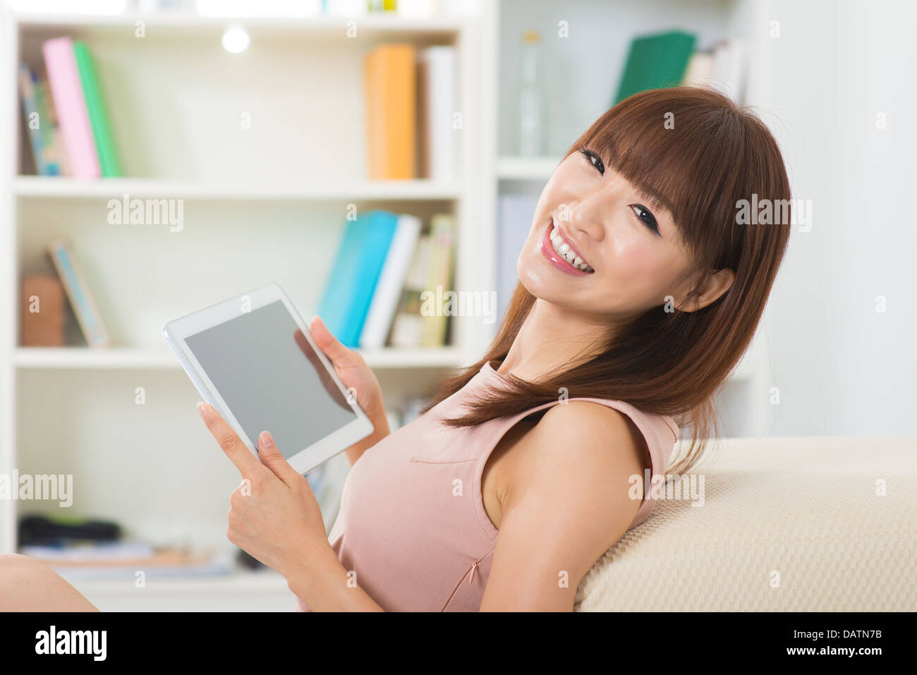 Tablet Computer Using Using tablet computer Stock Photo - Alamy