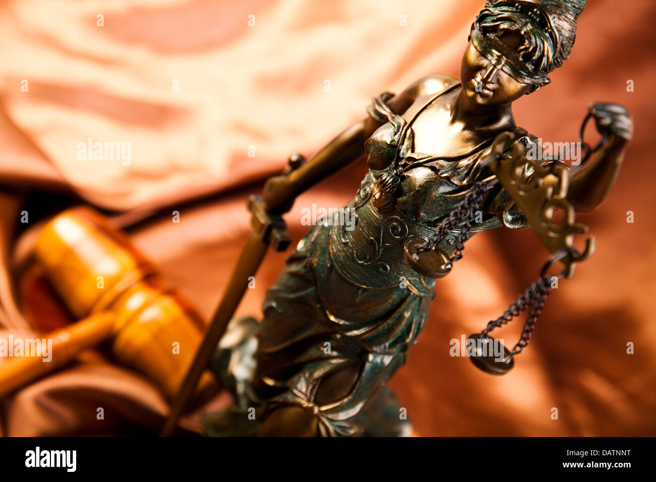 Antique statue of justice Stock Photo