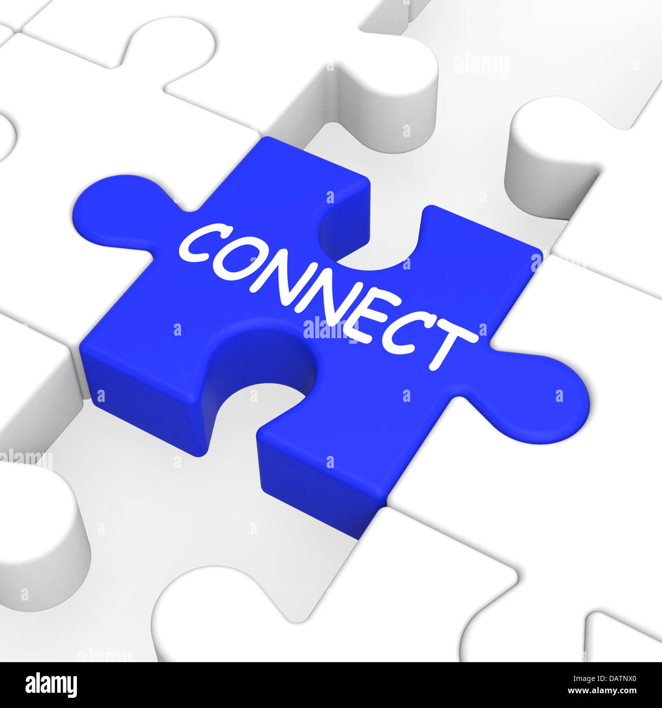 Connect Puzzle Shows Global Communications Stock Photo