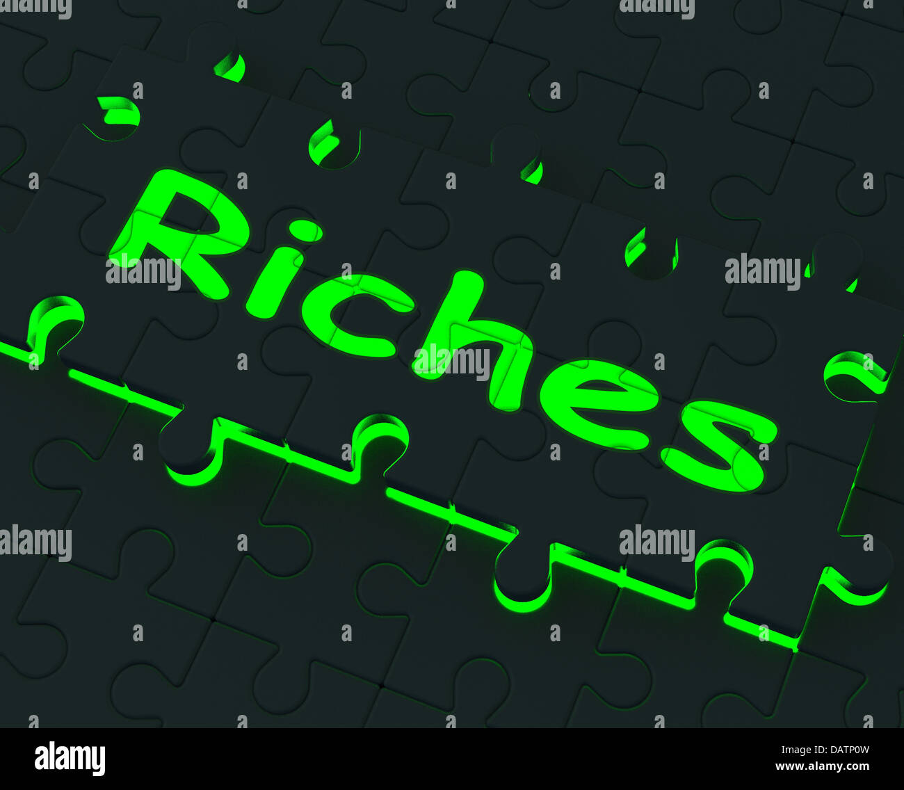 Riches Puzzle Showing Wealth And Big Earnings Stock Photo