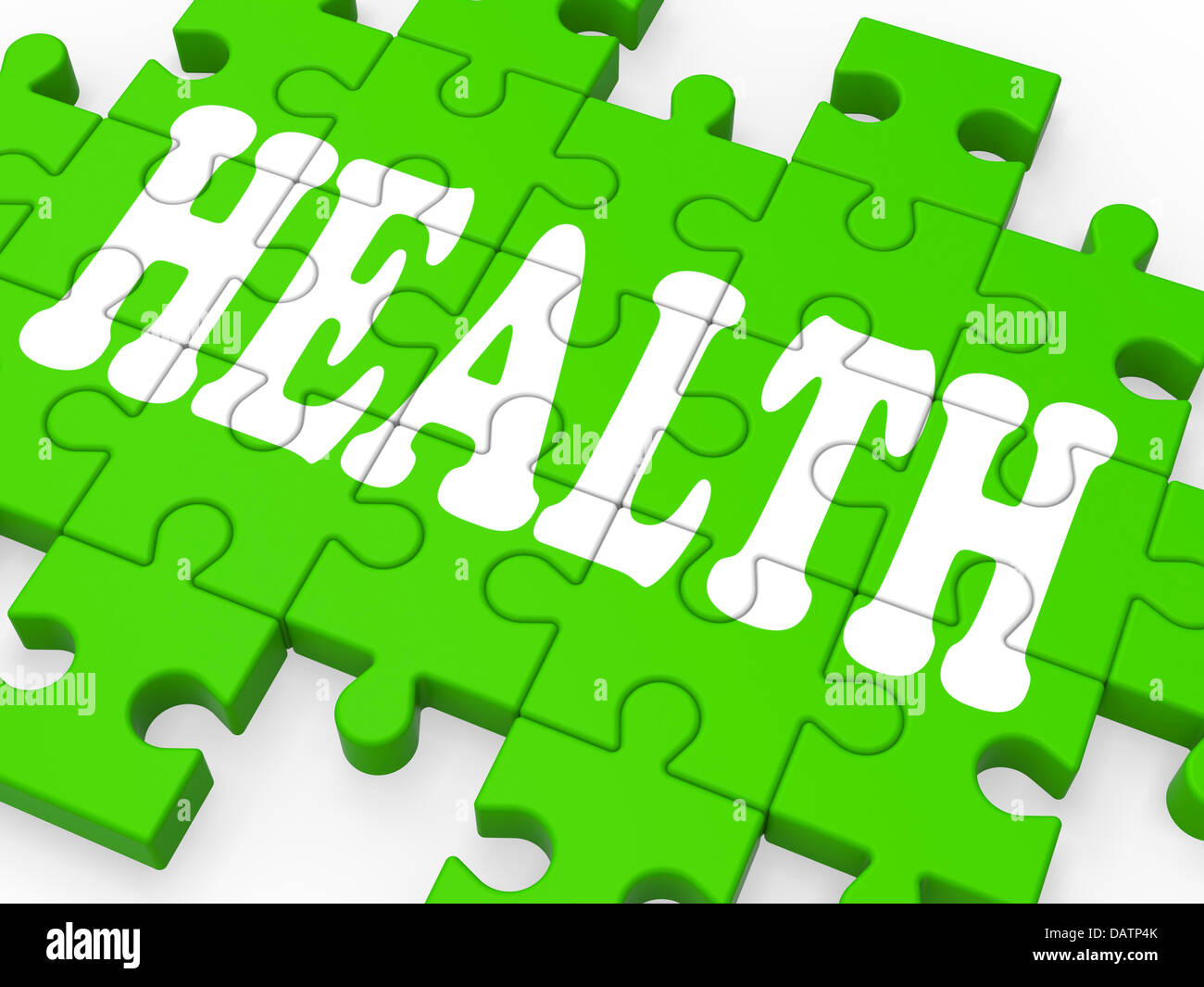 Health Puzzle Shows Medical Care Stock Photo