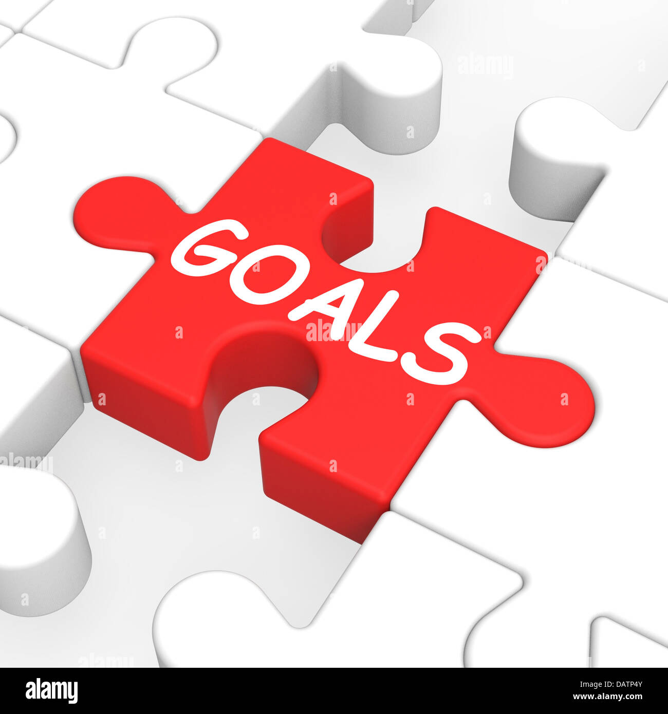 Goals Puzzle Showing Aspiration Targets Stock Photo
