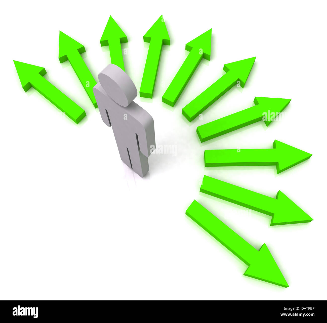 Person With Green Arrows Shows Many Choices Stock Photo Alamy Person With Green Arrows Shows Many Choices Stock Photo Alamy